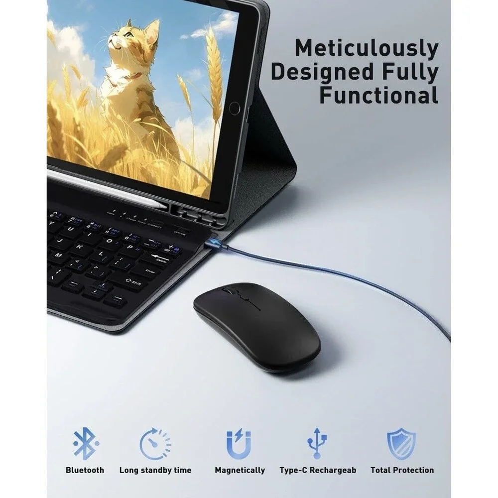 TUNKARMOR Keyboard Case For iPad Mini 7 A17 Pro Mini 6 8.3 In. W/ Mouse Magnetic